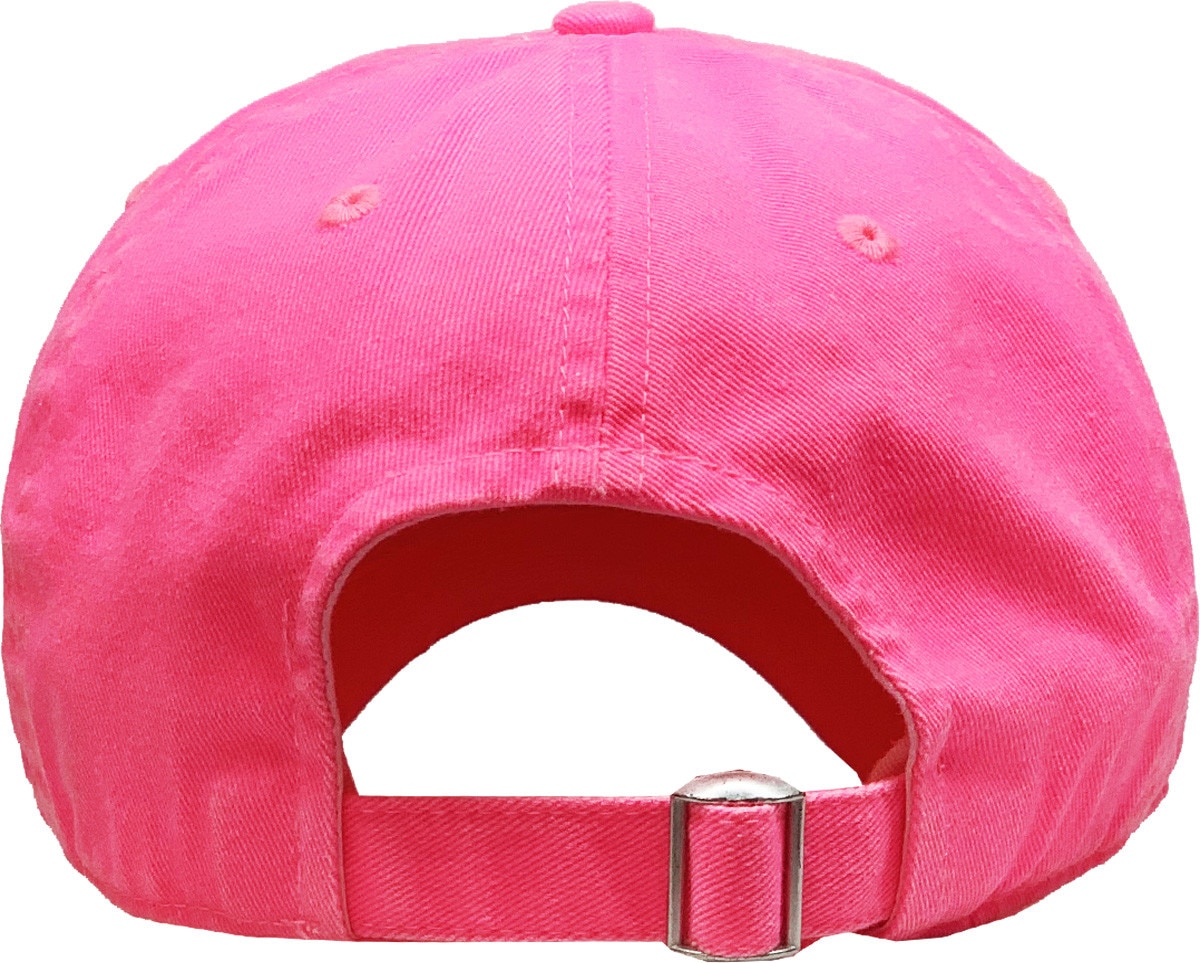Neon Pink dad hat rear view
